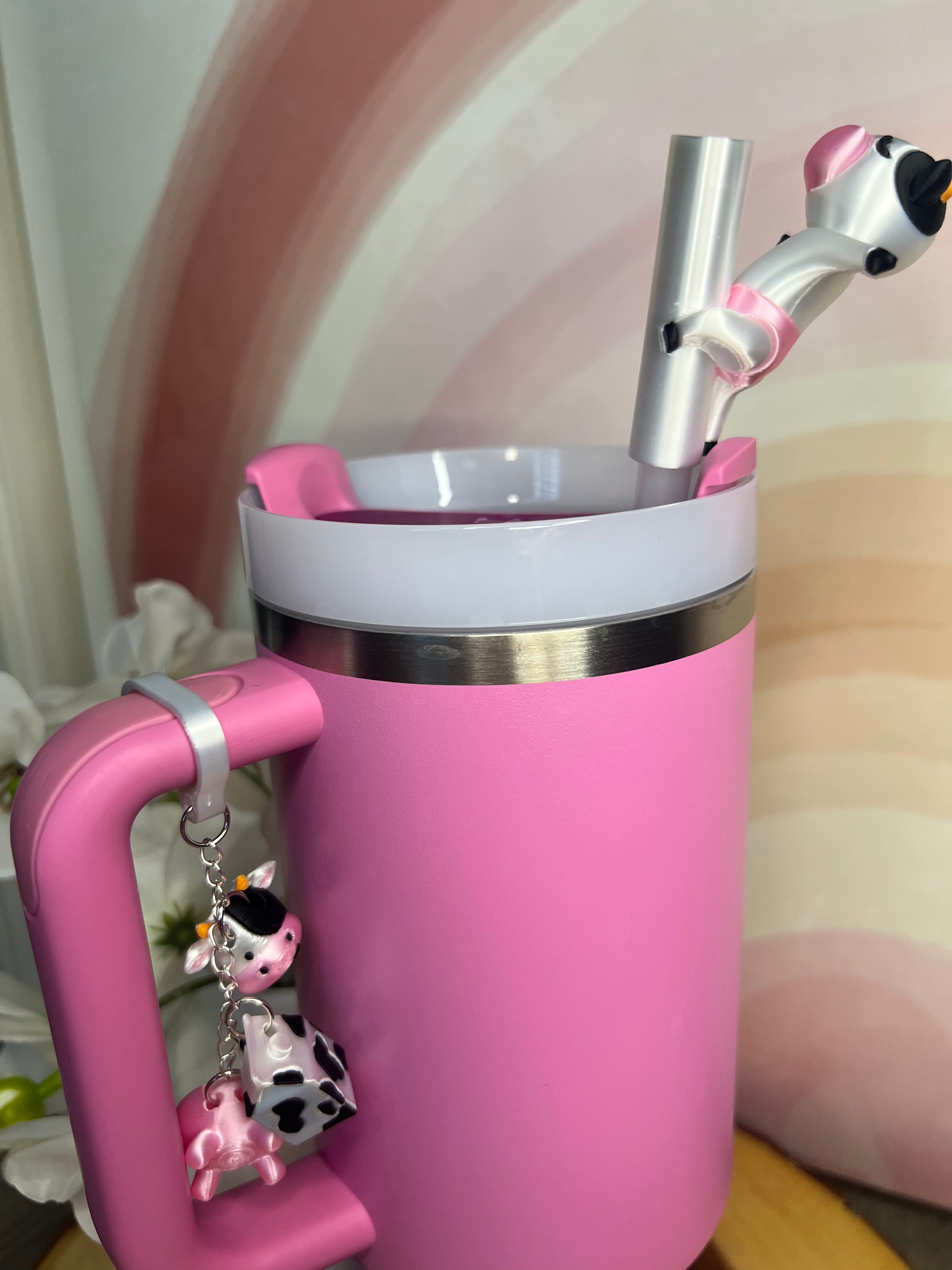 Udderly thirsty straw topper and charm