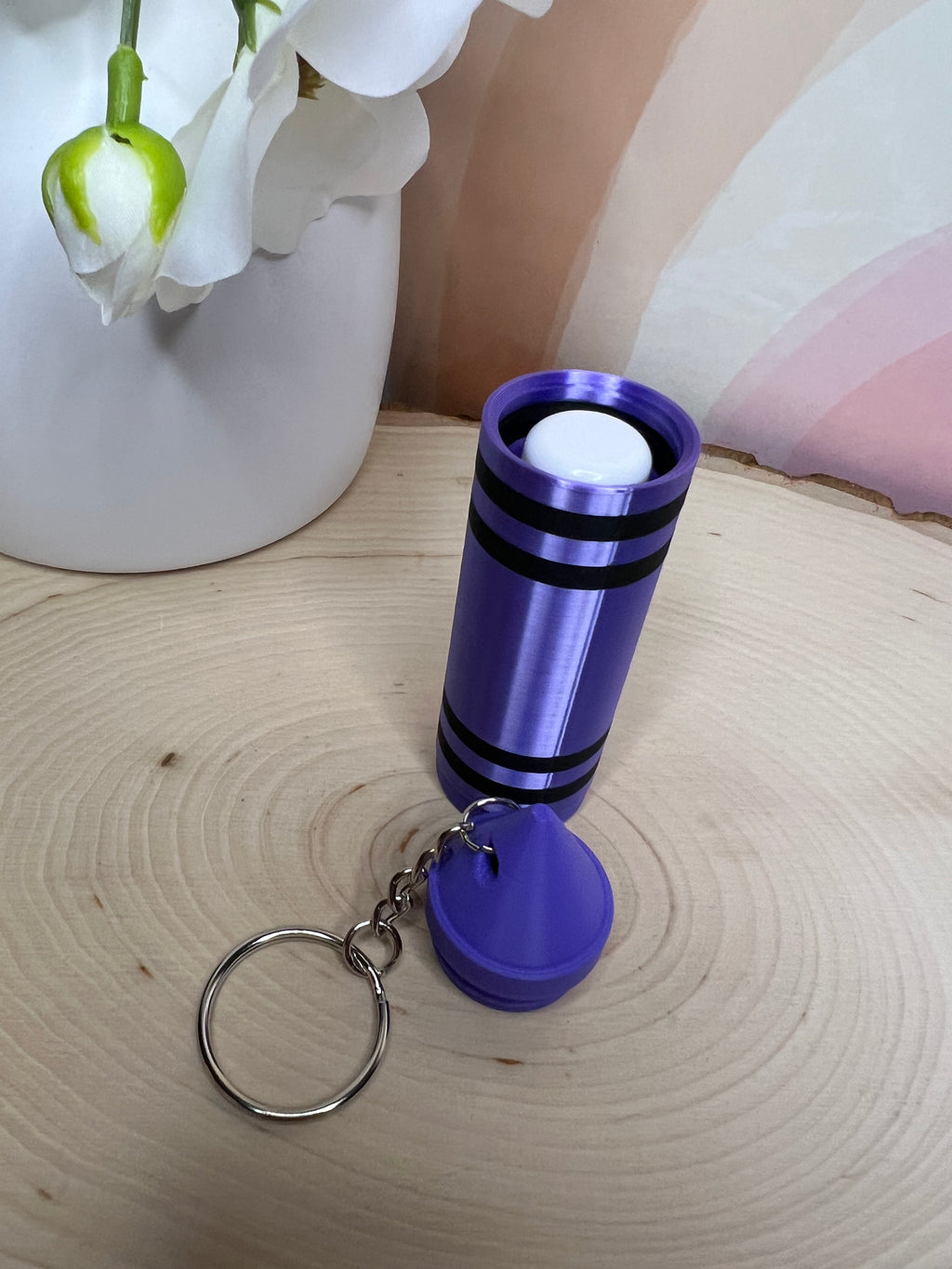 Crayon lip balm holder keychain