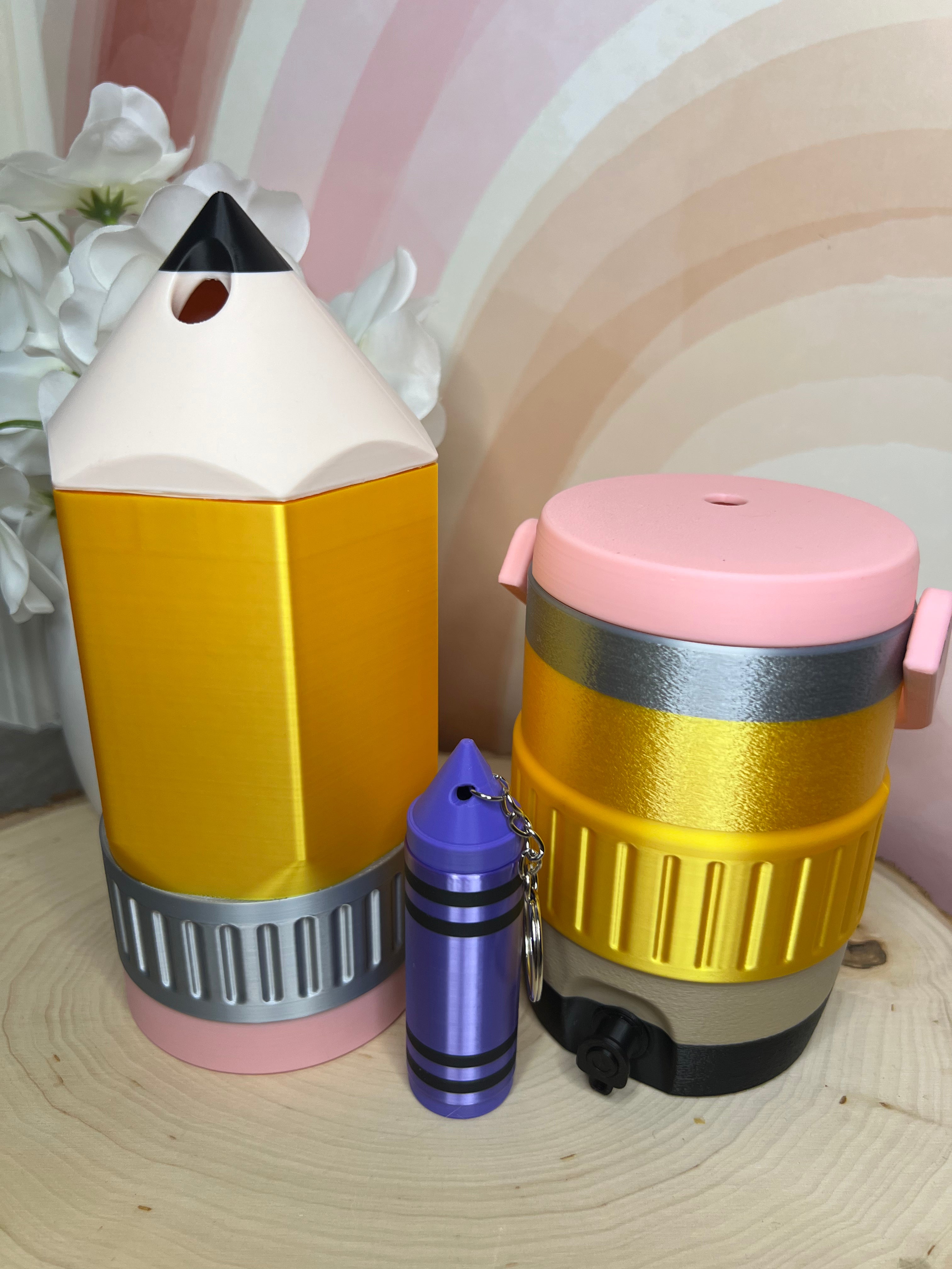 Crayon lip balm holder keychain